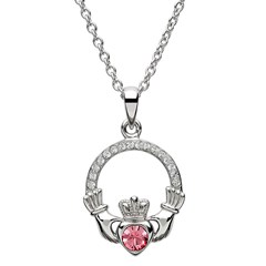 October Birthstone Claddagh Pendant