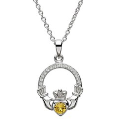 November Birthstone Claddagh Pendant