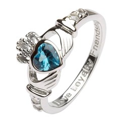 December Birthstone Claddagh Ring