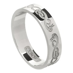 Le Cheile Celtic Silver Wedding Band