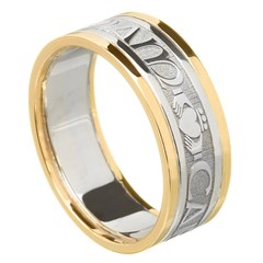 My Soul Mate Gold Wedding Band with Trim